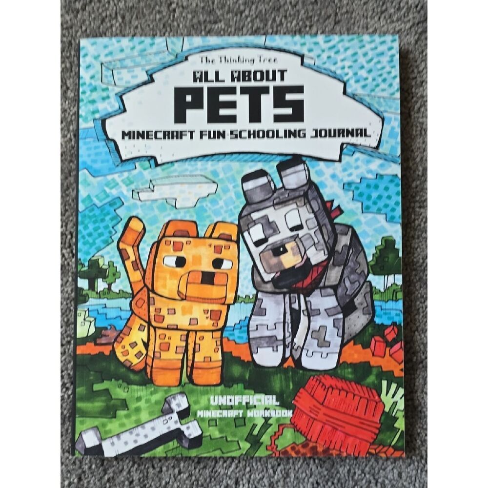Minecraft 'All About Pets' Fun Schooling Journal - Orange & Gray